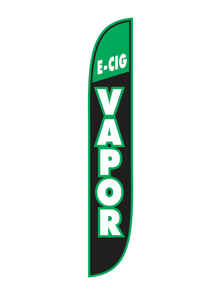 E-Cig Vapor Black & Green Feather Flag