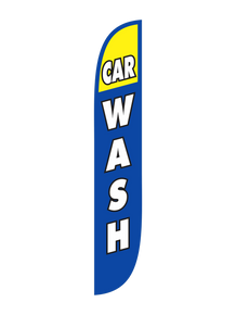 Car Wash Blue & Yellow Feather Flag