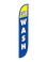 Car Wash Blue & Yellow Feather Flag