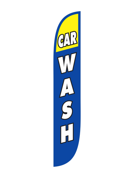 Car Wash Blue & Yellow Feather Flag
