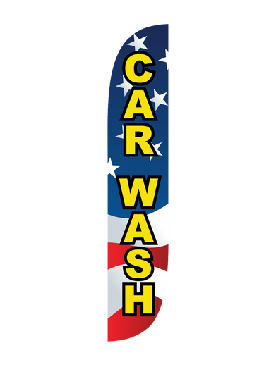 Car Wash American Flag Feather Flag