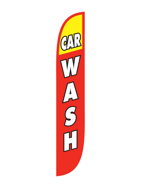 Car Wash Red & Yellow 12ft Feather Flag