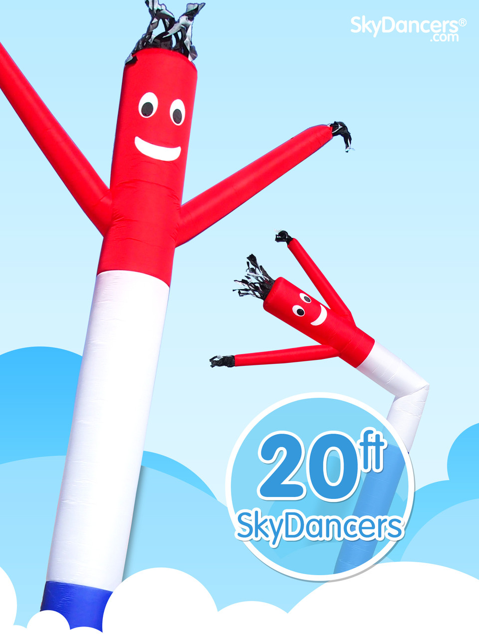 Red White & Blue Sky Dancer - 20ft Tall Attachment