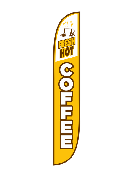 Fresh Hot Coffee - Yellow Feather Flag