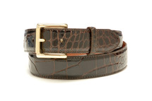 Genuine Alligator Belt Glazed Brown