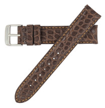 Genuine Alligator Watch Band Matte Brown - Round Grain