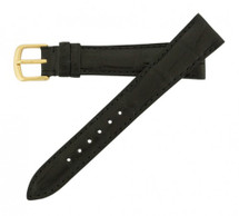 Genuine Alligator Watch Band Semi-Matte Black