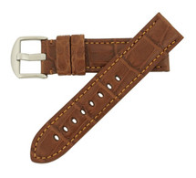 Genuine Alligator Watch Band Matte Chestnut - Panerai Style