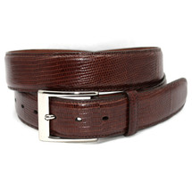 Genuine Lizard Belt Glazed Cognac - Wide