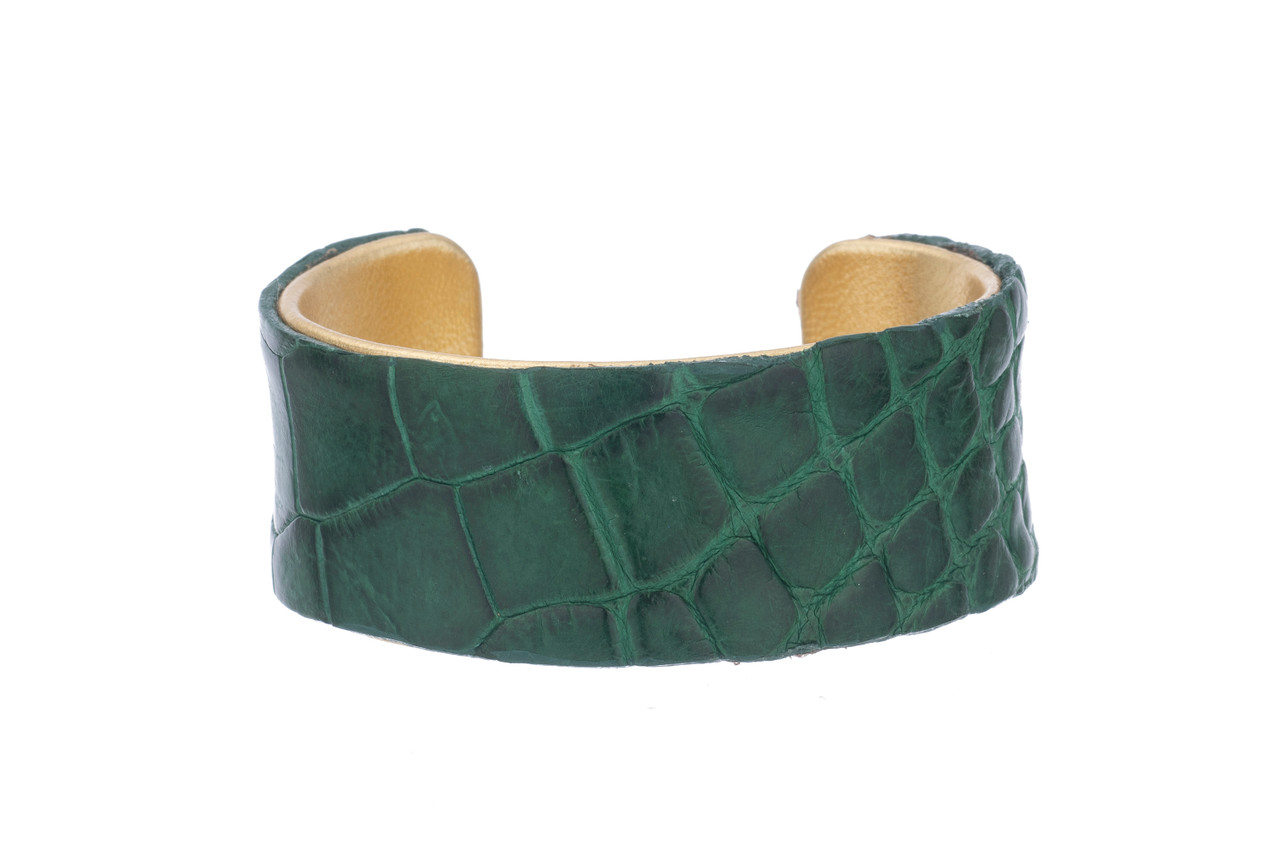 Bracelet 1435 Hammered 14 Karat Green Gold Prickly Pear Cuff - Clint Orms  Engravers & Silversmiths