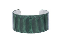 Cuff Bracelet Python Skin Forest Green