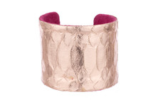 Cuff Bracelet Python Skin Rose Gold