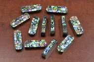 12 Pcs Abalone Shell Mosaic Spacer 3 Holes Beads