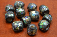 12 Pcs Round Abalone Shell Mosaic Loose Beads 14mm