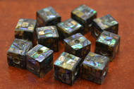 12 Pcs Square Cube Abalone Shell Mosaic Loose Beads 10mm