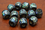 12 Pcs Round Abalone Shell Mosaic Beads 18mm