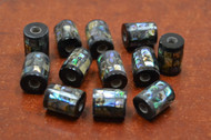 12 Pcs Tube Abalone Shell Mosaic Loose Beads 13mm