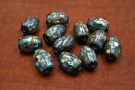 12 Pcs Abalone Shell Mosaic Tube Beads 20mm