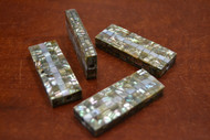 4 Pcs Rectangle Abalone Shell Mosaic Beads 2 1/4"
