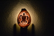 Purple Carved Tiger Turtle Shell Nightlight