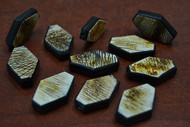 15 Pcs Handmade Stripe Brown Wood Beads 30mm