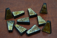 15 Pcs Handmade Stripe Brown Triangle Wood Beads 30mm