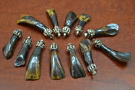 12 Genuine Brown Buffalo Teeth Tooth Beads Pendants