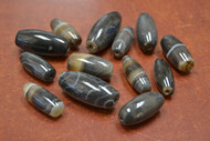 25 Pcs Black Onyx Gemstone Tube Beading Beads