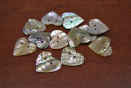 12 Pcs Heart Abalone Shell Sewing Two Hole Buttons 3/4"