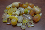100 Pcs Assort Yellow & Orange Resin Plastic Beads 1/2" - 1 1/4"