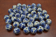 55 Pcs Blue Ceramic Round Circle Beads 5/8"