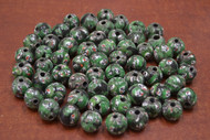 100 Pcs Handmade Green Round Glass Beading Beads 12mm