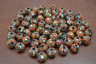 100 Pcs Handmade Orange Round Glass Beading Beads 12mm