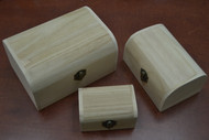 3 Pcs Set Handmade Brown Wood Jewelry Storage Keepsake Wood Boxes
