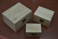 3 Pcs Set Handmade Brown Wood Keepsake Storage Wood Boxes