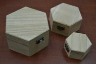 3 Pcs Set Handmade Brown Wood Storage Keepsake Wood Boxes