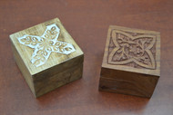 2 Pcs Set Handmade Brown Storage Keepsake Wood Boxes
