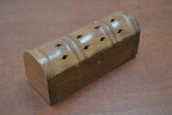Handmade Brown Carved Incense Burner Wood Box