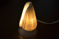 Spotted Brown Lettered Cone Sea Shell Table Lamp