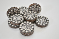 12 Pcs Handmade Round Silver Plated Metal Beading Beads