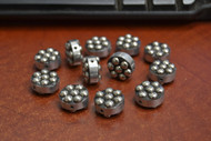 12 Pcs Round Handmade Silver Plated Metal Beading Beads 3/4"