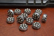 12 Pcs Round Handmade Silver Plated Metal Beading Beads 5/8"