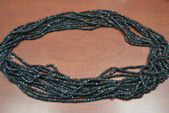 12 Necklaces Black Glass Seed Love Beading Beads 36"