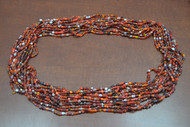 12 Necklaces Red Glass Seed Beading Love Beads 36"