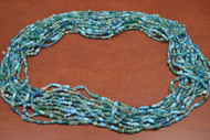 12 Necklaces Blue Glass Seed Beading Love Beads 36"