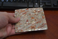 Red Abalone Shell Blank Inlay White Back 4 1/4"