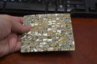 Green Abalone Shell Blank Inlay White Back 4 1/4"