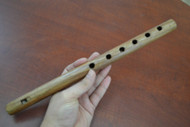 Carved Brown Wood Flute 12"