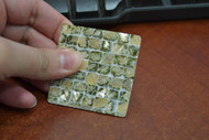 Green Abalone Shell Blank Inlay White Back 2 1/4"