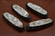 4 Pcs Oyster & Pearl Shell Mosaic Loose Tube Beads 3"